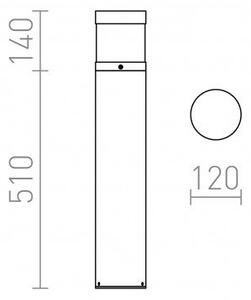 RED R12626 ABAX 65 stojanová antracitová 230V LED 15W IP54 3000K - RED - DESIGN RENDL