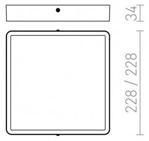 HUE SQ 22 stropní chrom 230V LED 24W 3000K - RED - DESIGN RENDL