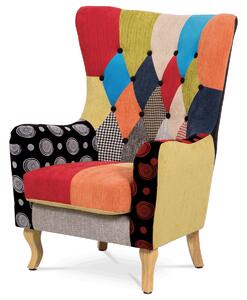 Křeslo ušák TWINKIE - patchwork látka