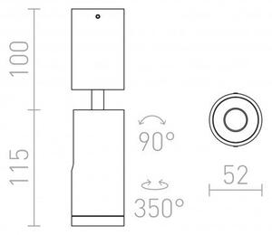 BOGARD stropní matný nikl 230V LED 5W 40° 3000K - RED - DESIGN RENDL