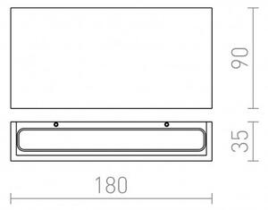 TORINO nástěnná bílá 230V LED 2x5W IP54 3000K - RED - DESIGN RENDL