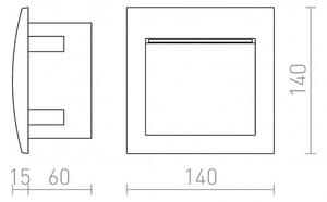 GORDIQ M zápustná bílá 230V LED 3W IP65 3000K - RED - DESIGN RENDL
