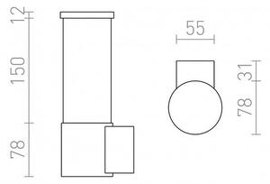 RED R12548 GARRET nástěnná antracitová 230V LED 15W IP65 3000K - RED - DESIGN RENDL