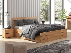 Buková postel s úložným prostorem - Sandemo Drawers Odstín moření: Buk přírodní, Rozměr: 140x200
