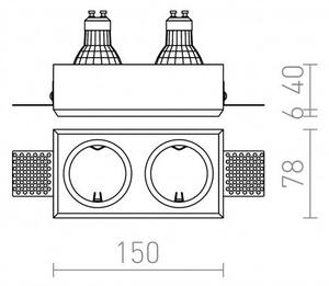 RED R12900 QUO R II zápustná sádrová 230V GU10 2x35W - RED - DESIGN RENDL