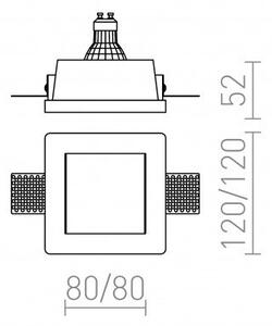 DAN SQ 80 zápustná sádrová 230V GU10 35W - RED - DESIGN RENDL