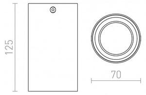 TUBA stropní matná bílá/zlatá 230V GU10 35W - RED - DESIGN RENDL