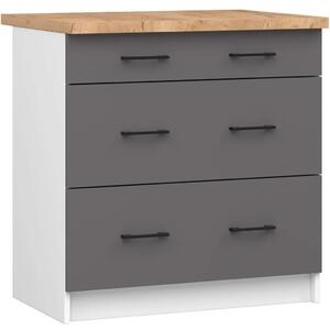 Kuchyňská skříňka se šuplíky 80 cm VERMINA - bílá / šedá