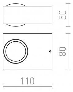 KORSO II nástěnná česaný hliník 230V LED 2x3W 120° IP54 3000K - RED - DESIGN RENDL