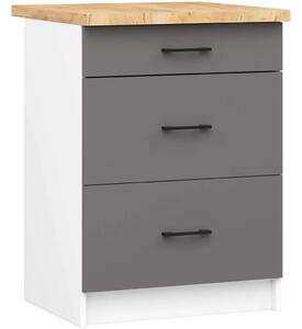 Kuchyňská skříňka se šuplíky 60 cm VERMINA - bílá / šedá