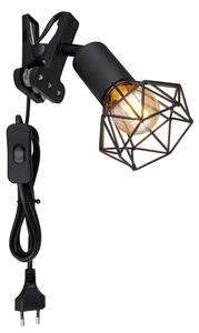 Globo 54802SK - Nástěnná lampa s klipem XARA I 1xE14/40W/230V černá