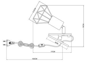 Globo 54802SK - Nástěnná lampa s klipem XARA I 1xE14/40W/230V černá