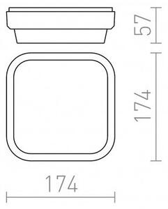 RED R12525 TARIS SQ 17 přisazená černá 230V LED 8W IP54 3000K - RED - DESIGN RENDL