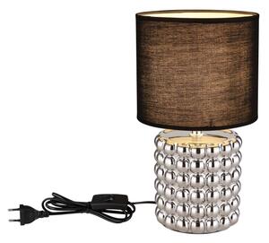 Globo 21626C - Stolní lampa VALENTINO 1xE14/40W/230V černá/stříbrná