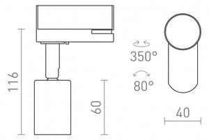 FAX E27 pro tříokr. lištu černá 230V E27 25W - RED - DESIGN RENDL