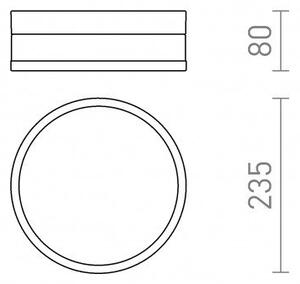 CIRA LED 23 stropní opálové sklo/chrom 230V LED 12W IP44 3000K - RED - DESIGN RENDL