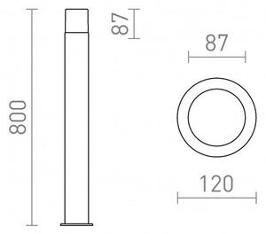 RED R13636 BONNIE 80 stojanová antracitová 230V E27 28W IP44 - RED - DESIGN RENDL