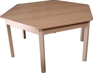 Hajdalánek Stůl šestiúhelníkový pr. 120 cm pro mateřské školy (buk, 46) STULSESTI46BUK