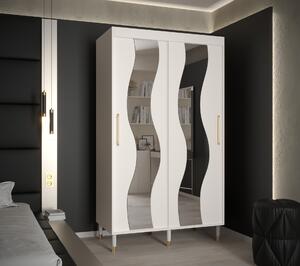 Šatní skříň Abi Calipso Sew Barva korpusu: Bílá, Rozměry: 180 cm, Dveře: Bílá + zrcadlo