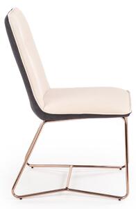 Jídelní židle SCK-390 krémová/šedá/zlatá