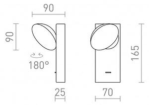 ELISEO nástěnná bílá 230V LED 5W 3000K - RED - DESIGN RENDL