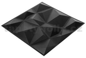 Obkladové panely 3D PVC D094-1, cena za kus, rozměr 300 x 300 mm, Diamant černý mini, IMPOL TRADE