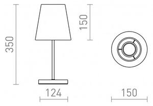 NYC/CONNY 15/15 stolní Polycotton bílá/chrom 230V E27 7W - RED - DESIGN RENDL