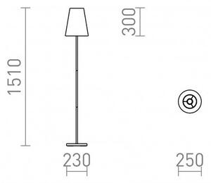 NYC/CONNY 25 stojanová Polycotton bílá/chrom 230V E27 7W - RED - DESIGN RENDL
