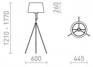 LUTON/RIDICK stojanová lesklá černá zlatá fólie/černá/kov 230V E27 11W - RED - DESIGN RENDL