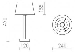 MAUI/ALVIS 24 stolní krémově bílá dřevo 230V E27 7W - RED - DESIGN RENDL