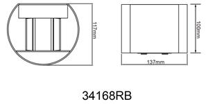Globo 34168RB - LED Venkovní nástěnné svítidlo VERONIKA 2xLED/3W/230V IP44 černá