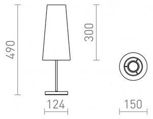 NYC/CONNY 15/30 stolní Polycotton bílá/chrom 230V E27 7W - RED - DESIGN RENDL