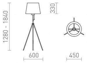 LUTON/ILUSION stojanová chromovaná fólie/černá/kov 230V E27 11W - RED - DESIGN RENDL