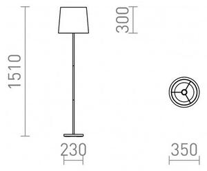 NYC/CONNY 35 stojanová Polycotton bílá/chrom 230V E27 11W - RED - DESIGN RENDL