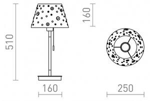 KEITH/DELISA stolní s USB bílá knoflíky/buk 230V E27 7W - RED - DESIGN RENDL