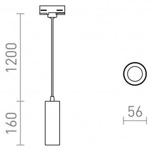 MAVRO pro tříokr. lištu závěsná černá/zlatá 230V LED 12W 38° 3000K - RED - DESIGN RENDL