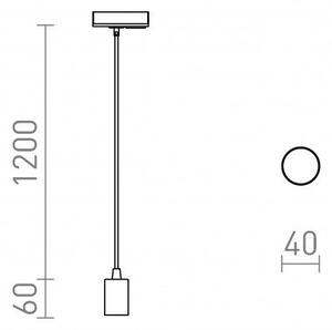 ARAQ pro jednookr. lištu závěsná česaná mosaz/černá 230V E27 42W - RED - DESIGN RENDL
