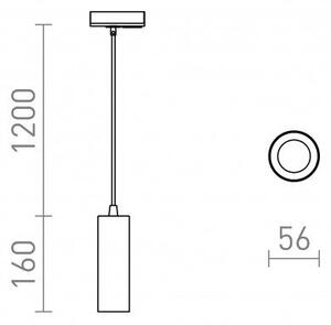 MAVRO pro jednookr. lištu závěsná bílá 230V LED 12W 38° 3000K - RED - DESIGN RENDL