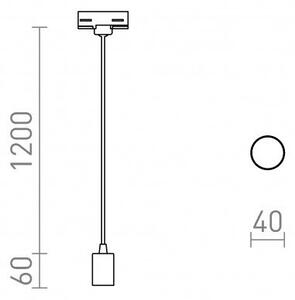 ARAQ pro tříokr. lištu závěsná česaná mosaz/černá 230V E27 42W - RED - DESIGN RENDL