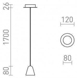 STIG závěsná černá 230V LED 6.8W 34° 3000K - RED - DESIGN RENDL