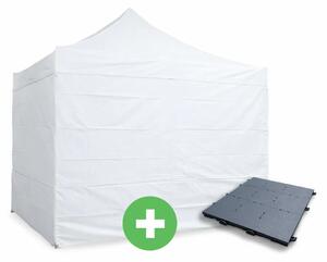 Nůžkový stan 3x3m ALU PREMIUM SET - plné bočnice + podlaha barva Bílá
