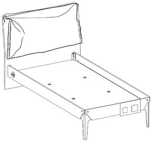 Studentská postel 120x200cm s polštářem Veronica - dub světlý/bílá