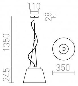 CORONA závěsná chromované sklo 230V E27 42W - RED - DESIGN RENDL