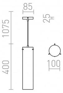 GARNISH závěsná čiré sklo/chrom 230V GU10 9W - RED - DESIGN RENDL