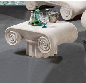 Velkorysý koktejlový stůl z kompozitního mramoru antika 80x60cm