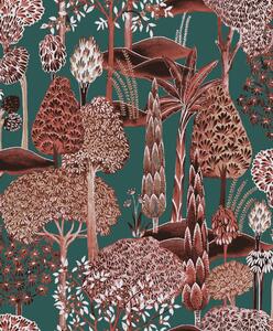 Zelená vliesová tapeta na zeď, stromy, SUM002, Summer, Khroma by Masureel