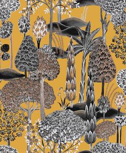 Okrová vliesová tapeta na zeď, stromy, SUM001, Summer, Khroma by Masureel