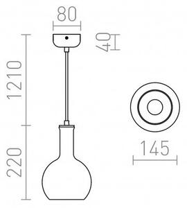 PULIRE RD závěsná opálové sklo/dřevo/chrom 230V E14 28W - RED - DESIGN RENDL