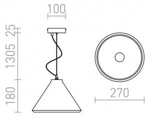 RADICAL závěsná beton 230V E27 28W - RED - DESIGN RENDL