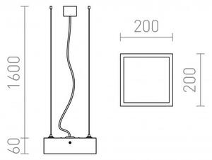 STRUCTURAL LED 20x20 závěsná česaný hliník 230V LED 12W 3000K - RED - DESIGN RENDL
